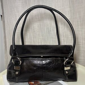 Laura Lansdale Women's Silver Leather Shoulder Bag Vintage